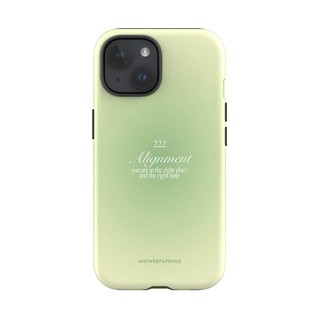 222 Alignment - Green Case - iPhone 15 mockup