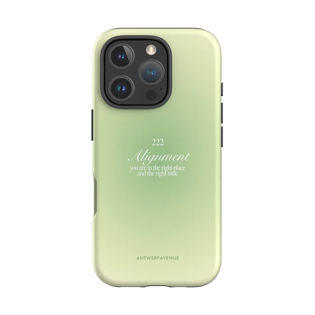 222 Alignment - Green Case - iPhone 16 Pro mockup