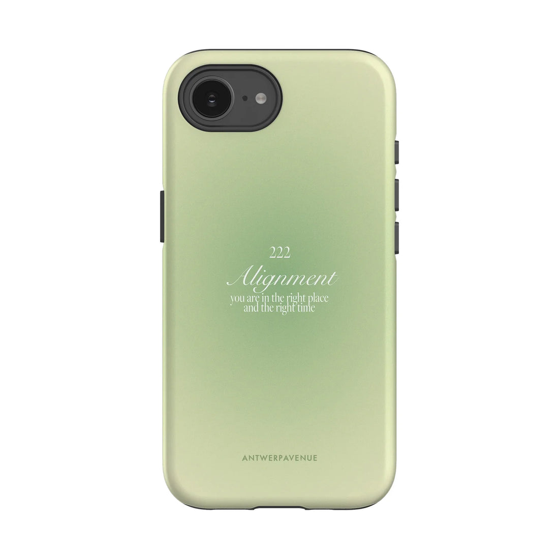 222 Alignment - Green Case - iPhone 16e mockup