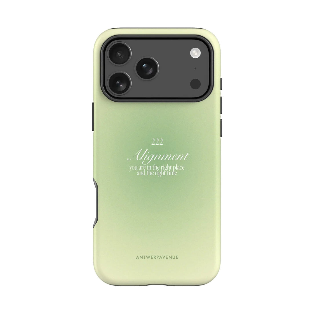 222 Alignment - Green Case - iPhone Pro mockup