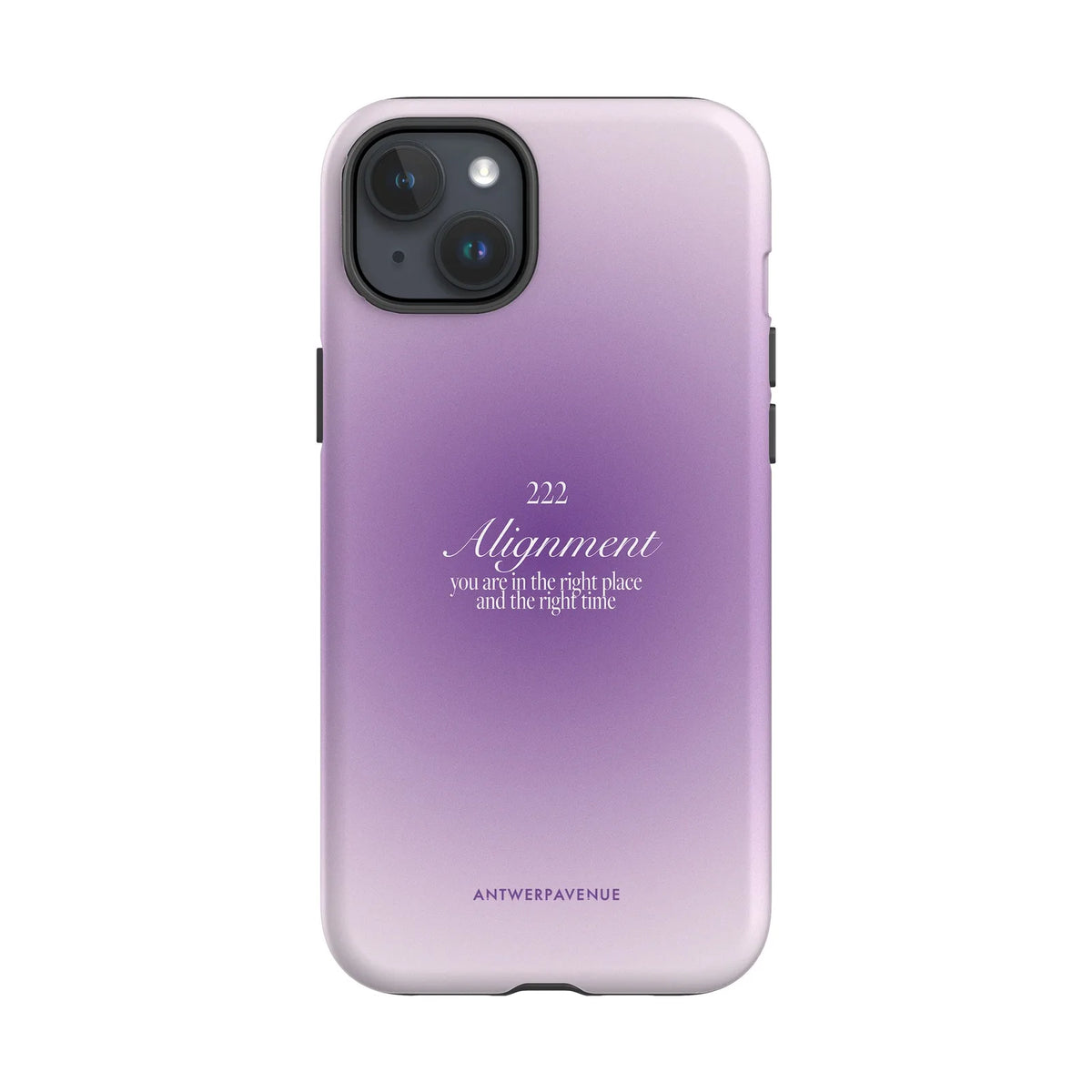 222 Alignment - Purple Case - iPhone 15 Plus mockup