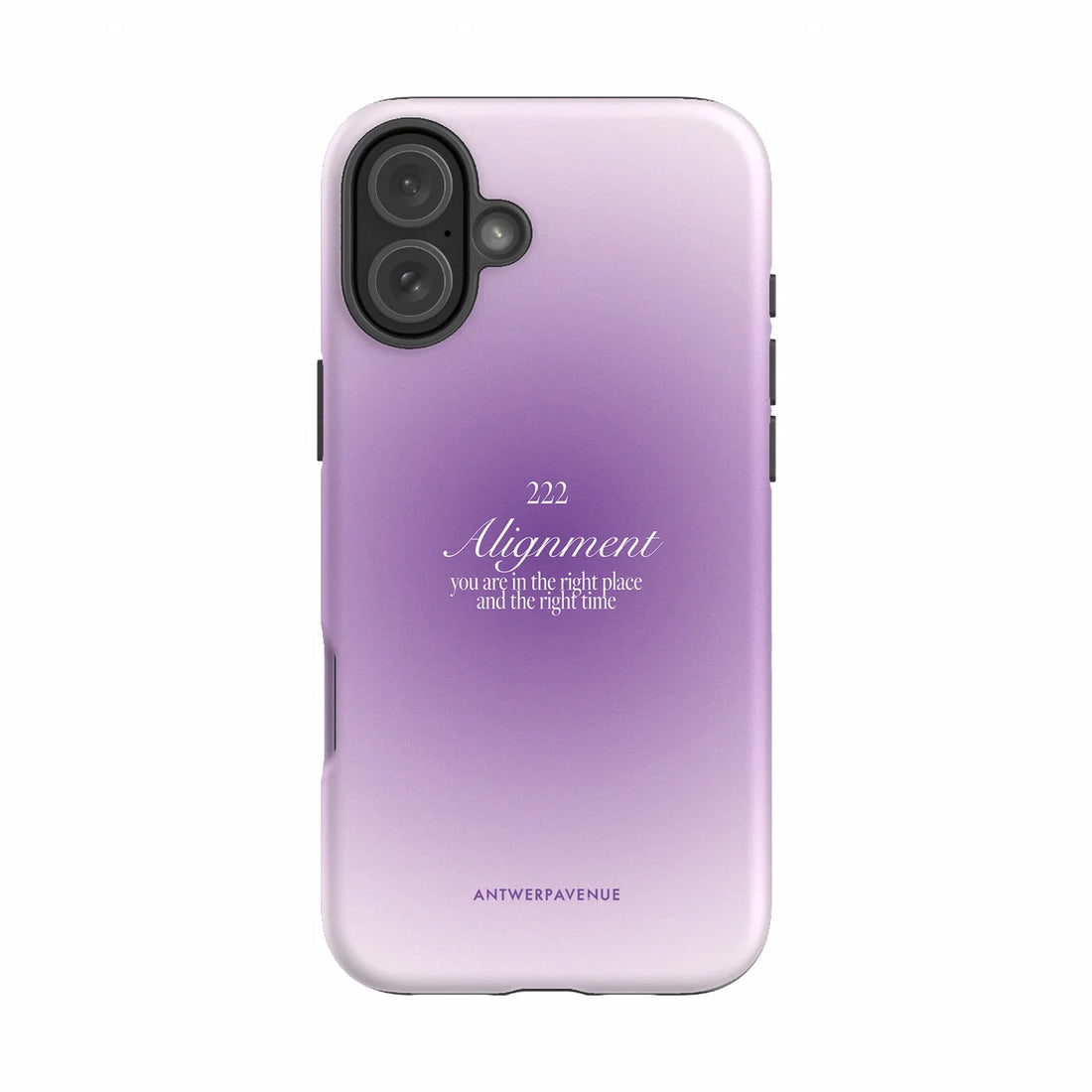 222 Alignment - Purple Case - iPhone 16 Plus mockup