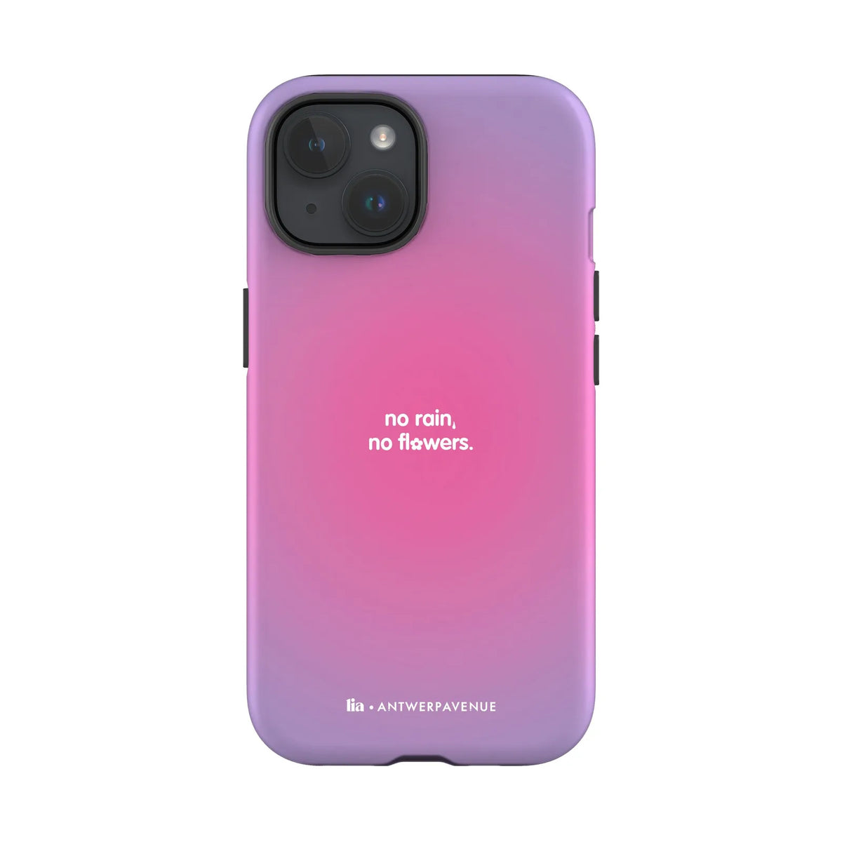 No Rain, No Flowers - Case - iPhone 15 mockup