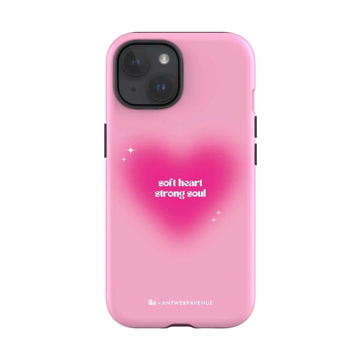 Soft Heart, Strong Soul - Case - iPhone 15 mockup
