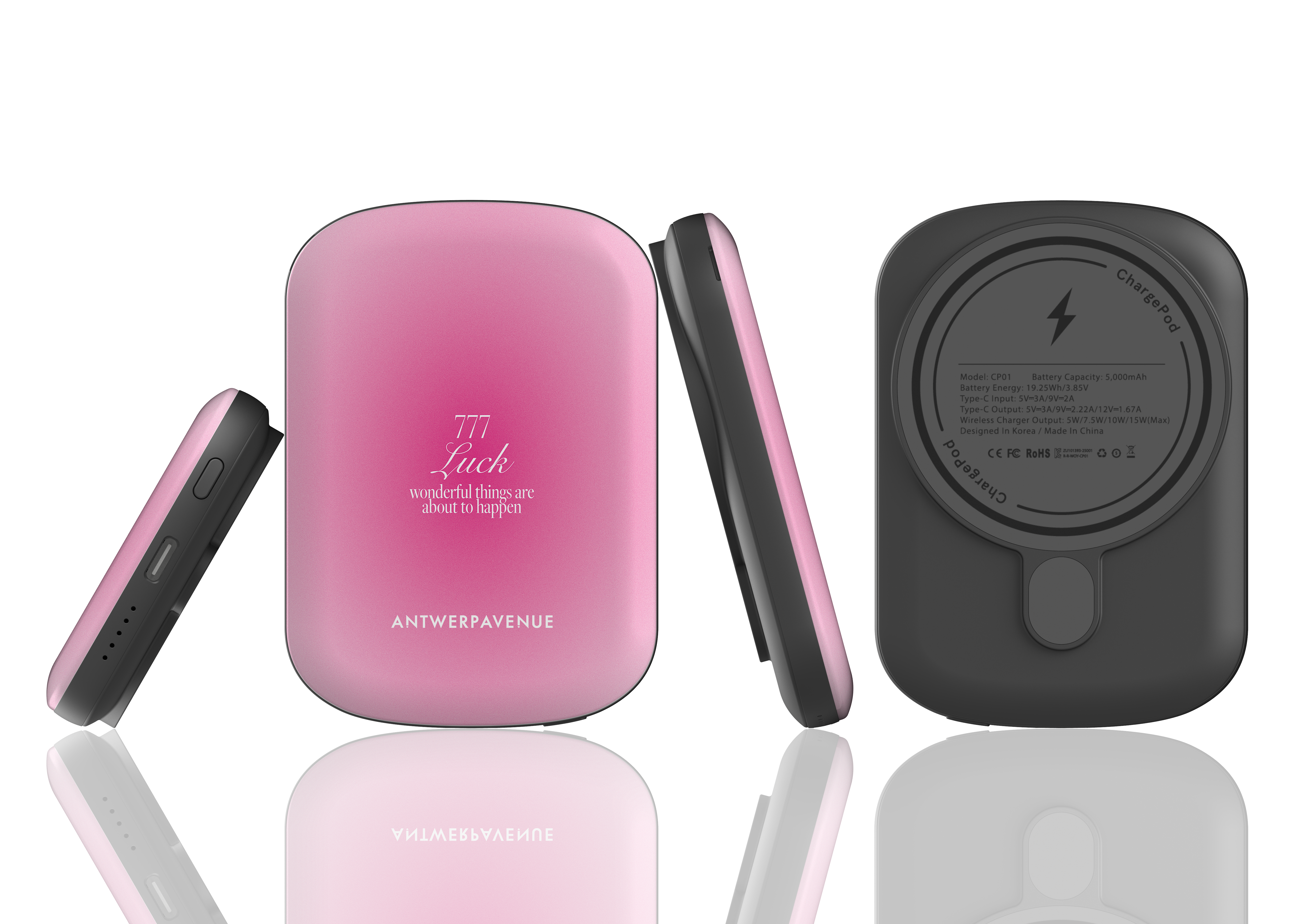 777 Luck - Pink Magnetic Power Bank