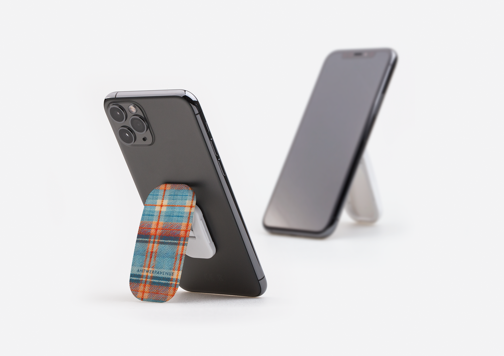 Teal Tartan - Stick-on Phone Holder