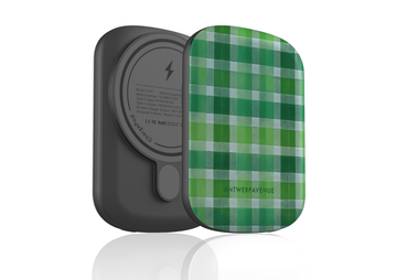 Green Plaid - Magnetic Power Bank