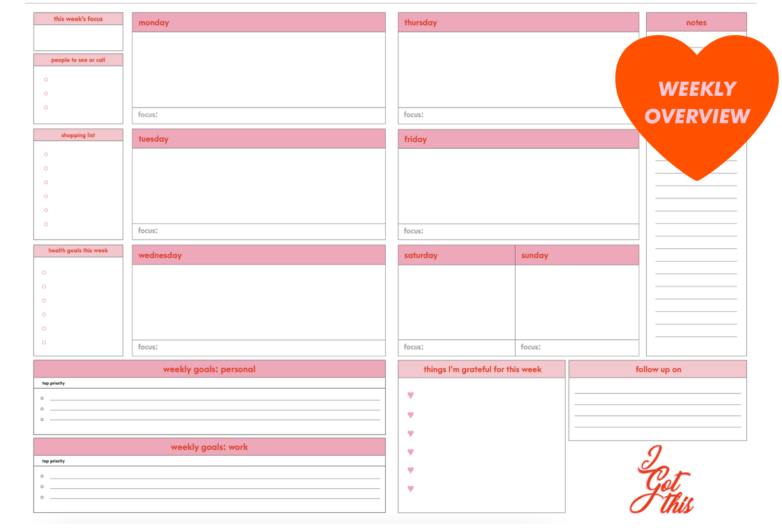 Power Planner Purpose Kit (pink)